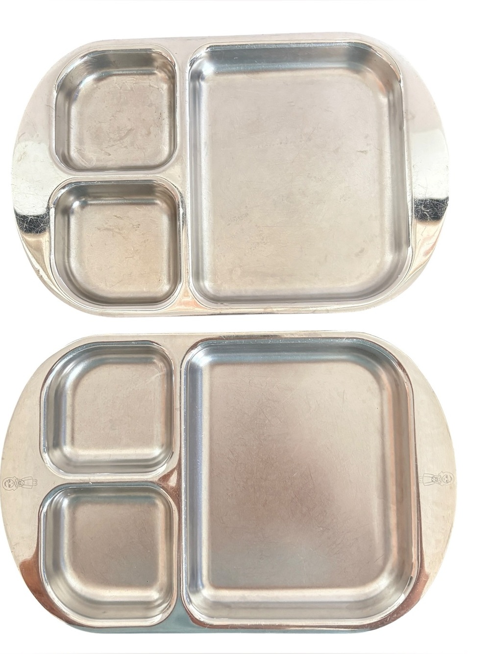 Kiddobloom Stainless Steel Divided Plates Set of 2 Montessori Frog Children